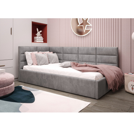 Posteľ ZAZU - sivá - T92, Ľavá strana