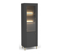 Vitrína MOSSA MO3, dub whisky/čierny mat