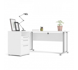 Písací stôl OFFICE 80400/44, Biela/Silver grey