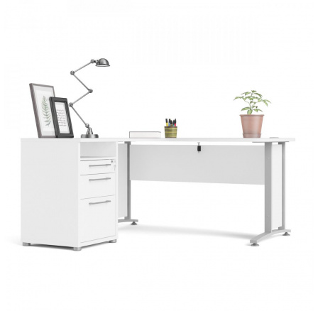 Písací stôl OFFICE 80400/44, Biela/Silver grey Písací stôl OFFICE 80400/44, Biela/Silver grey