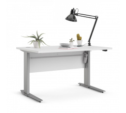 Písací stôl OFFICE 80400/382, Biela/Strieborná sivá