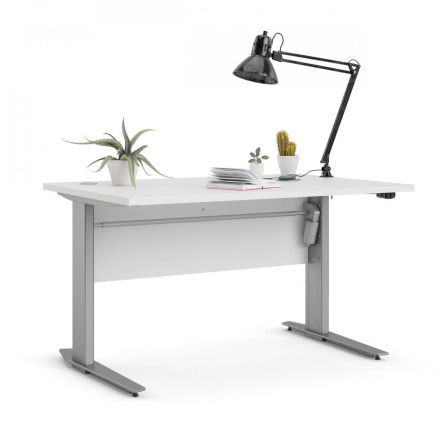 Písací stôl OFFICE 80400/382, Biela/Silver grey Písací stôl OFFICE 80400/382, Biela/Silver grey