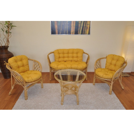 Podušky na súpravu Bahama veľká komplet žltý melír