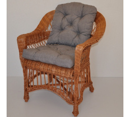 Kreslo Weigier prírodné - vankúš sivé odlesky