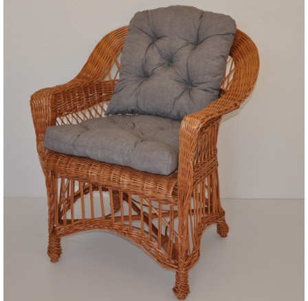 Kreslo Weigier prírodné - vankúš sivé odlesky