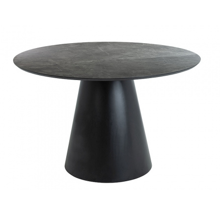 Jedálenský stôl ANGEL, efekt sivého mramoru/čierny mat