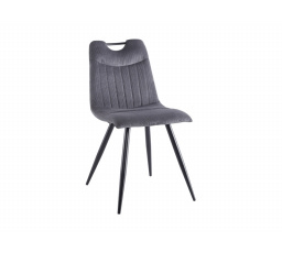 Jedálenská stolička ORFE manšestrová sivá Fjord 15/čierna matná
