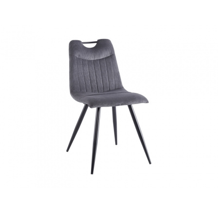 Jedálenská stolička ORFE manšestrová sivá Fjord 15/čierna matná