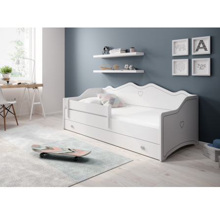 Posteľ s matracom EMKA Gray 160x80 Biela+Šedá