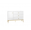 Komoda GOLDIN 05, biela / biely lesk