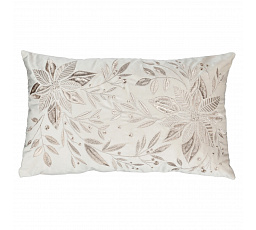 Polštář s výplní - s lístky, béžový, 100% polyester, 50 x 30 cm