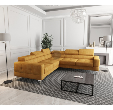 Rohová sedacia súprava TOSCANIA MAX 250×250 - žltá, pravá