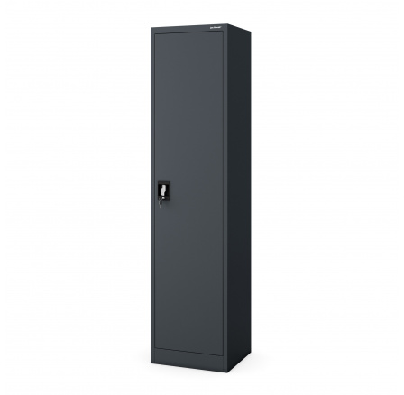 Úzka kovová uzamykateľná skriňa s policami ALEX, 450 x 1850 x 400 mm, Antracit Úzka kovová uzamykateľná skriňa s policami ALEX, 450 x 1850 x 400 mm, Antracit