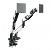 Dvojitý držiak na monitory 49 palcov, bielo-čierny X-Arm Dual RGB