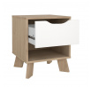 Nočný stolík Iker 704, jackson hickory/biela