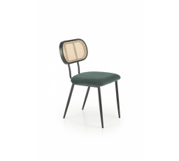 Jedálenská stolička K503, zelená/ratanová/čierna
