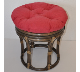 Ratanová stolička veľký hnedý vankúš bordová vložka