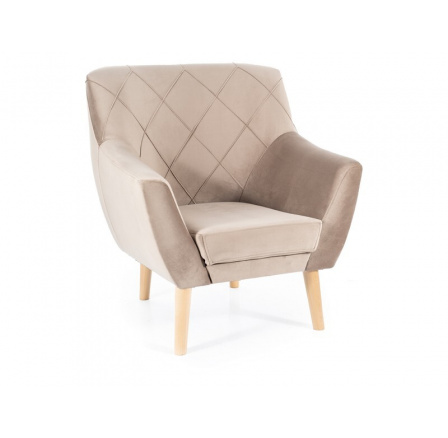 KRESLO KIER 1 VELVET C.BÉŽOVÝ BLUVEL 40 / BUK