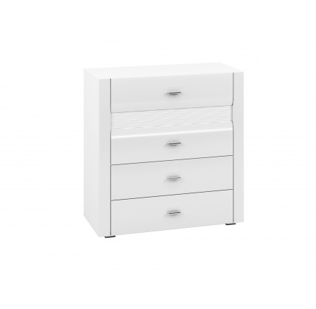 Komoda ARKO 08, Biela/Biely lesk