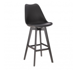 Stołek barowy Norden wood black high PP   czarny
