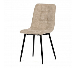 Stolička jedálenská, krémová látka cowboy, nohy čierny kov