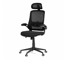 Kancelárska stolička, čierna sieťovina, plastový kríž
