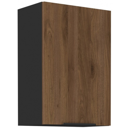 Horná skrinka MONZA - 50 G-72 1F, Čierna mat/Orech Horná skrinka MONZA - 50 G-72 1F, Čierna mat/Orech