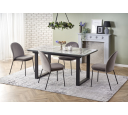 Jedálenský stôl MARLEY, biely mramor/sivá/čierna