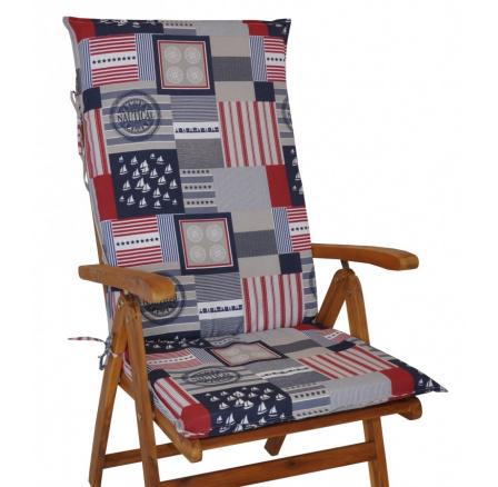 Vankúš pre záhradnú stoličku z teakového dreva UNI high - UNIKO Nautical