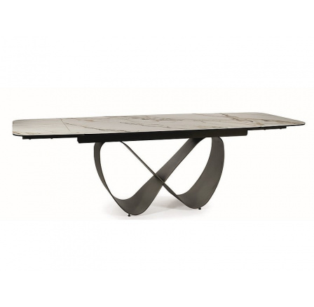 Jedálenský stôl INFINITY CERAMIC, Amber Bianco biely mat/hnedý