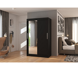 Posuvná skriňa so zrkadlom BARIO 120 Čierna+Čierna