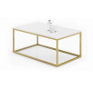 Konferenčný stolík NARISA 100x60 Zlatý+Biely