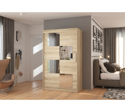 Posuvná skriňa so zrkadlom LUGANO 120 Sonoma+Sonoma