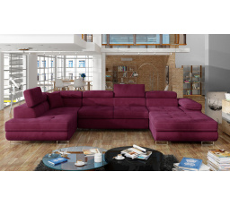 Sedacia súprava v tvare U RODRIGO, Mat Velvet 68 Ľavá