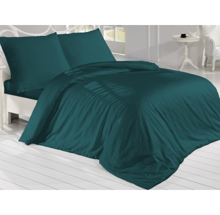Francúzske obliečky Satén 220x200, 70x90cm petrolejové