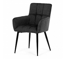 Stolička jedálenská, tmavosivá látka, čierny kov