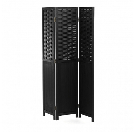 Paraván, masiv, černá, EF-L145 BK