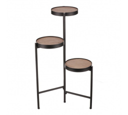 Stojan na kvety, kov s MDF a jaseňovou dyhou.