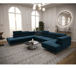 Rohová sedacia súprava EMPORIO MAX II 300X350X180 - modrá, ľavá