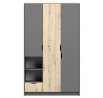Šatní skriňa 1S3D - JOY II 19, Sivá/Dub Artisan