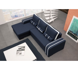 Rohová sedacia súprava Perry L čierna/biela