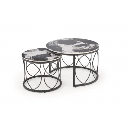 Konferenčný stolík ALEXANDRA, efekt čierneho mramoru/čierna