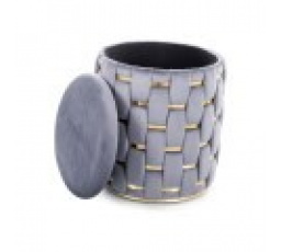 Taburet TIARA, Sivá Velvet