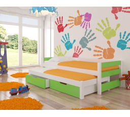 Dvojlôžko s matracmi FRAGA White+Green