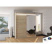 Posuvná skriňa so zrkadlom a LED osvetlením CARO 180 Sonoma+Sonoma