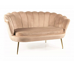 Pohovka CAMELLIA 2 VELVET, Béžová Bluvel 28/Zlatá