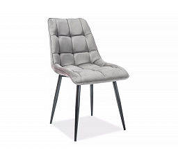 Jedálenská stolička CHIC VELVET, sivý Bluvel 14/čierna