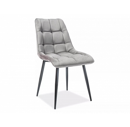 Jedálenská stolička CHIC VELVET, sivý Bluvel 14/čierna Jedálenská stolička CHIC VELVET, sivý Bluvel 14/čierna