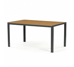 Stôl záhradný 150x90x73, doska polywood v dekore duba, sivá kovová konštrukcia