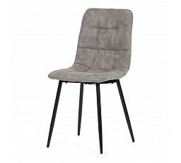Stolička jedálenská, sivá látka cowboy, nohy čierny kov